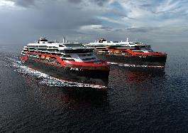 Die norwegische Reederei Hurtigruten lässt die neuen Expeditionsschiffe mit umweltverträglicher Hybrid-Technologie bauen