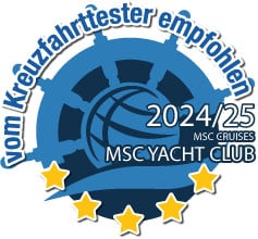 Presse - vom Kreuzfahrttester empfohlen der MSC Yacht Club