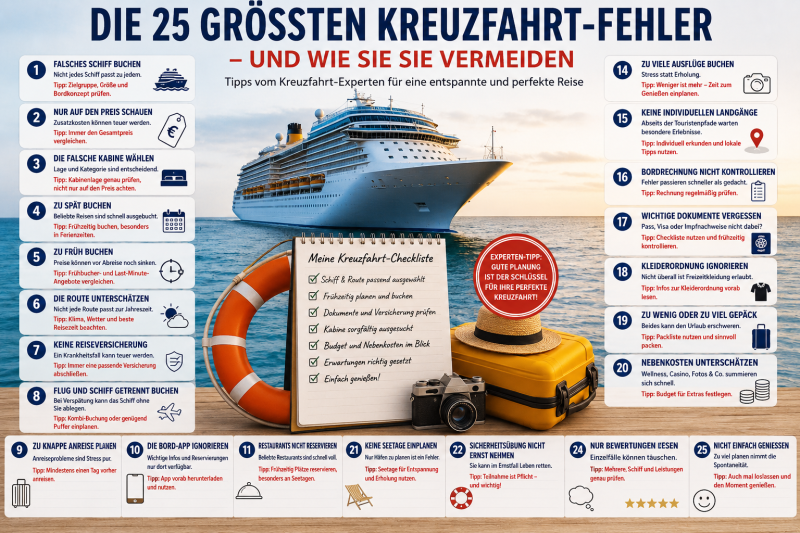 Kreuzfahrt Fehler